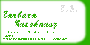 barbara mutshausz business card